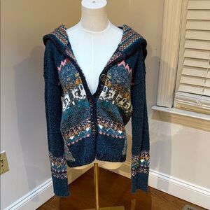 Free people Cozy Blue Patterned Women's Sweater